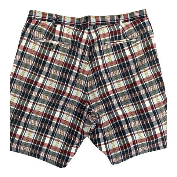 PENDLETON‎ Shorts Mens 38x10 Blue Red Plaid Cotton Chino Casual Front Hong Kong - Picture 6 of 9